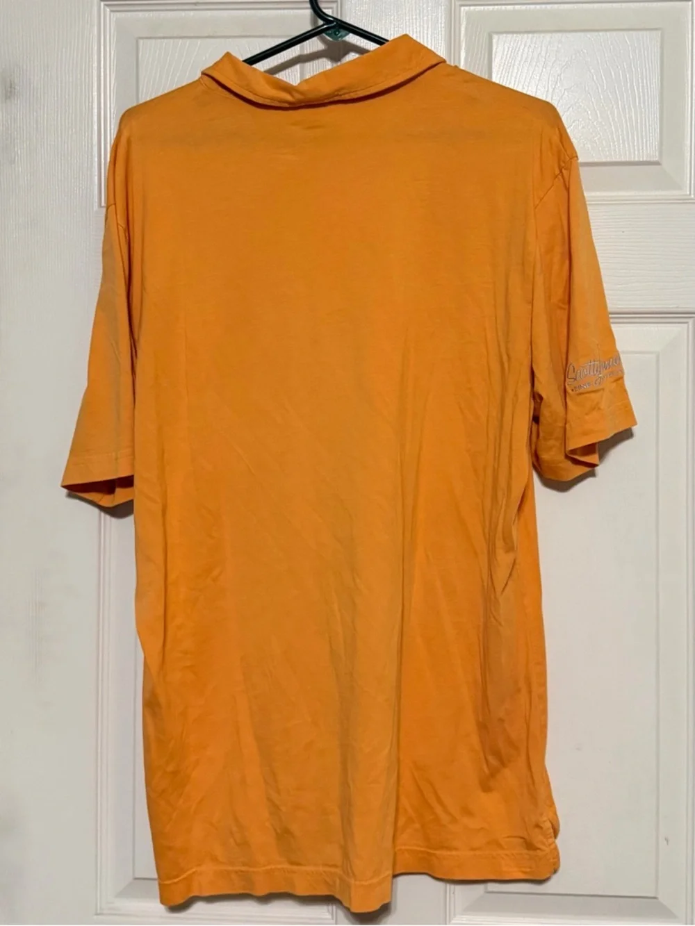 Peter Millar Scotty Cameron Orange Men's Short-Sleeve Polo with Chest Pocket - Picture 3 of 3